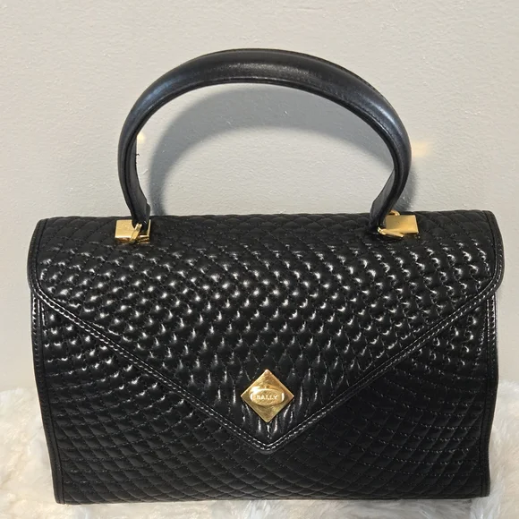 Bally Black Quilted Shoulder Bag with Gold Details - Picture 16 of 16